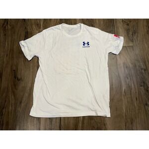 Under Armour Shirt Mens XXL Freedom Loose Short Sleeve White Heatgear